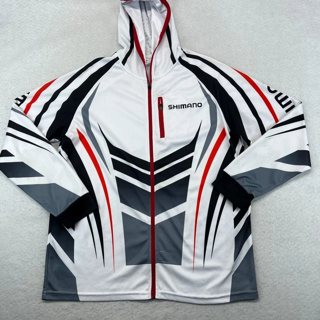 Shimano Fishing Shirt Medium Men's Full Zip Hooded Long Sleeve