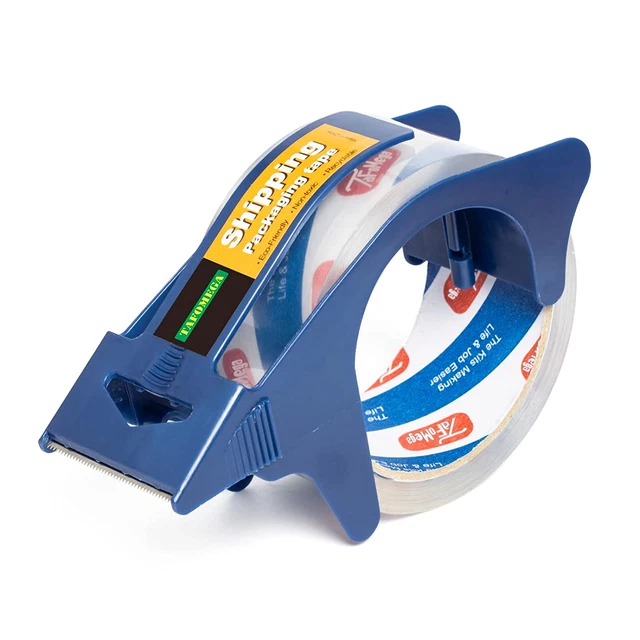 Packing Tape with Dispenser Clear Noiseless Packaging Tape 1.9 Inch X 55 Yards 3
