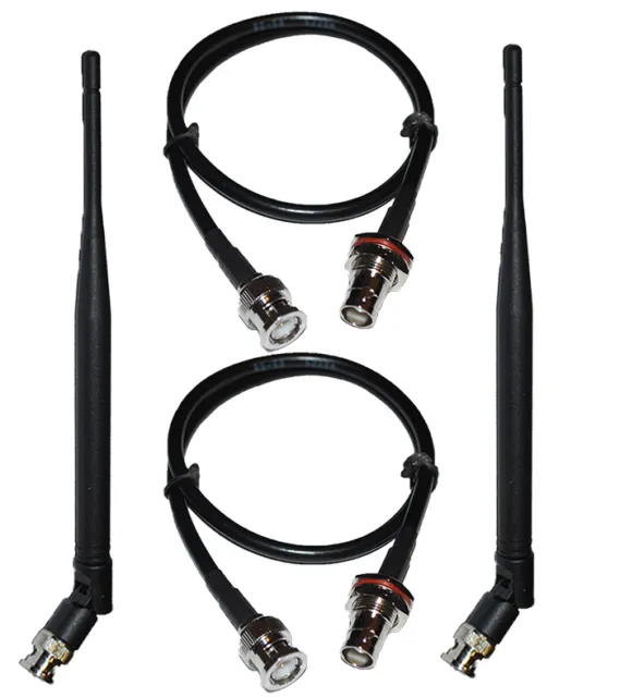 2X BNC Cables Front Rack Mounting Kit/2X UHF Antennas for Sennheiser Wireless