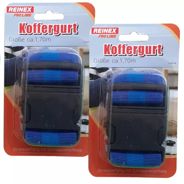 2x blau Koffergurt Kofferband Gepäckband Luggage Belt Kofferbänder Koffer Gurt