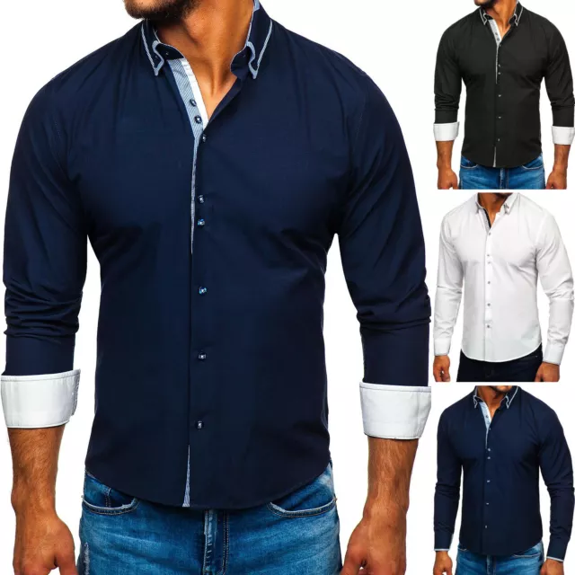 Freizeithemd Herrenhemd Shirt Hemd Klassisch Casual Herren BOLF 2B2 Classic