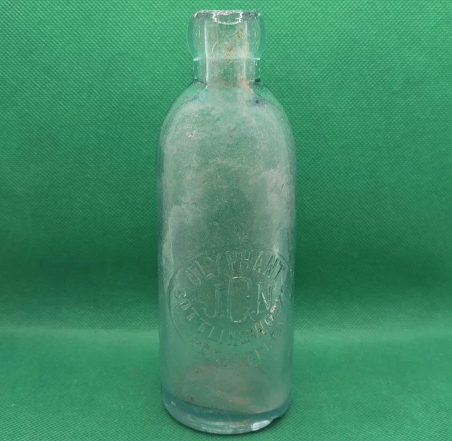 ANTIQUE J.C.N. BOTTLING Works Glass Bottle Olyphant PA Blob