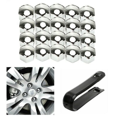 0682719 COD 20PZ COPRIBULLONI RUOTE CROMATI PER CERCHI IN LEGA 19MM 