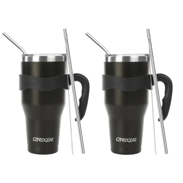 Ezprogear 40 oz 2-pack Stainless Steel Beer Tumbler Insulated W/Straws
