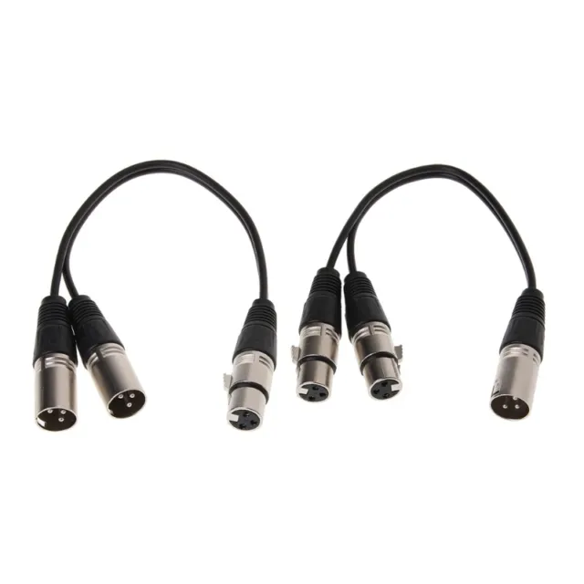 3-Pin XLR Male To XLR Female Y Splitter Adapter Cable For Microphone