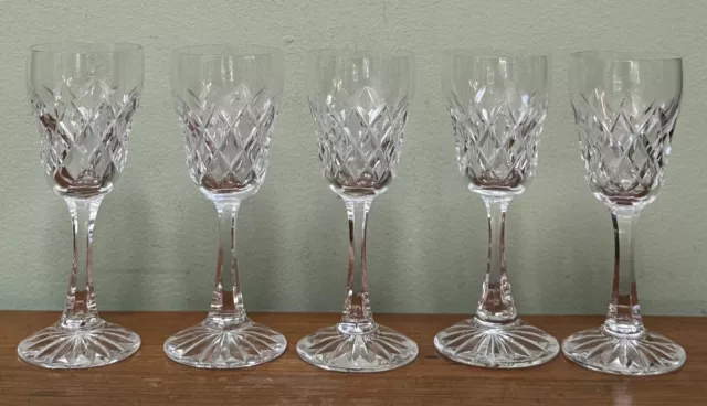 Beautiful Vintage KOSTA BODA Diamond Cut Crystal Glass Sherry Port Wine Glasses