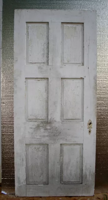 34"x79x1.5" Antique Vintage Old SOLID Wood Wooden Exterior Interior Door 6 Panel