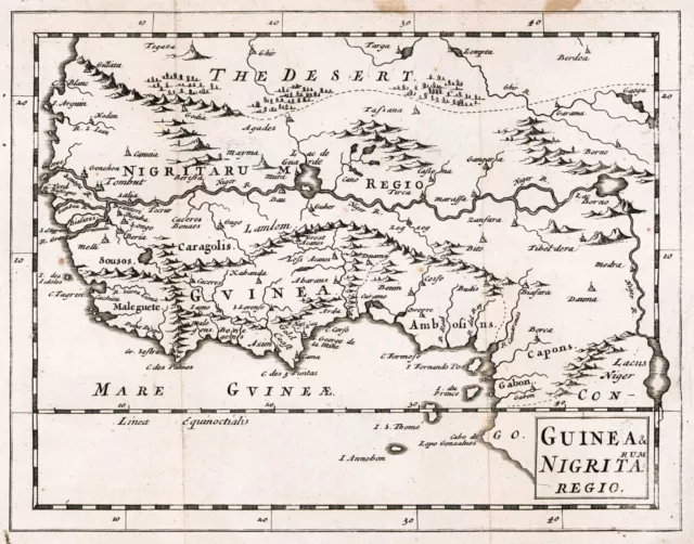 1681 Negroland Map The Slave Trading Coast Regions of West Africa - Wall Poster