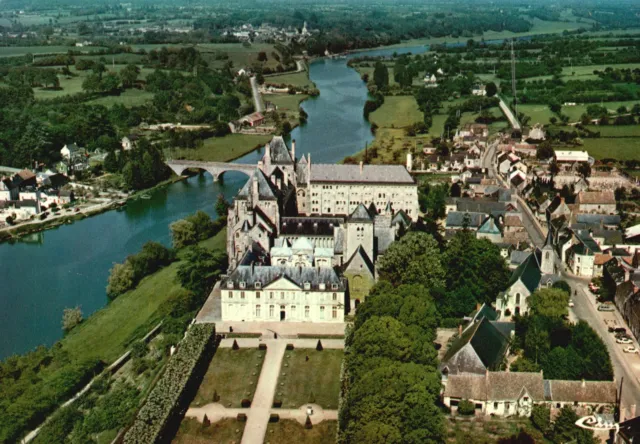 Postcard Solesmes Sarthe Vue Generale Aerienne l'Abbaye St-Pierre France