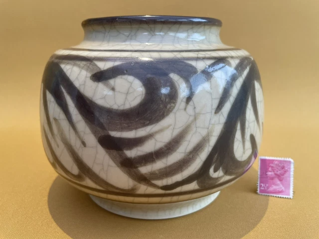 Mid Century Bullers Studio Keramik handgefertigte Knisternglasur Vase266 Agnet Hoy 40er