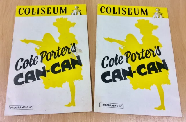 Pair Of Original Coliseum Theatre Programmes - Cole Porters’s Can-Can