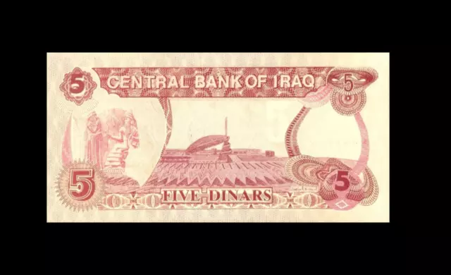 Reproducción Rara Banco Central de Irak 5 Dinares 1987 Impresoras UNC 2