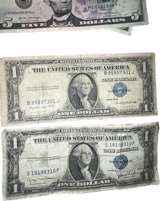 1935 D $1 One Dollar Silver Certificate Blue Seal Crisp Uncirculated G44444212G