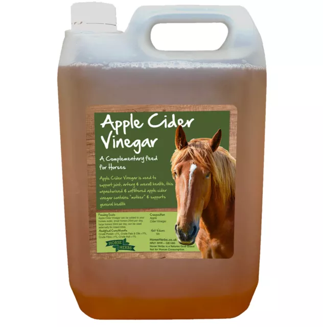 Horse Herbs Apple Cider Vinegar 5L - Horse & Pony Feed Supplement Equine