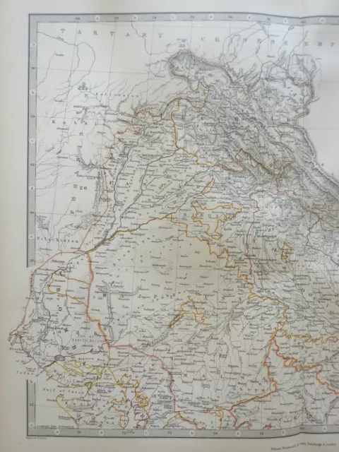 Northern India Rajputana Kashmir Punjab Delhi Agra Bombay 1868 Johnston map 2