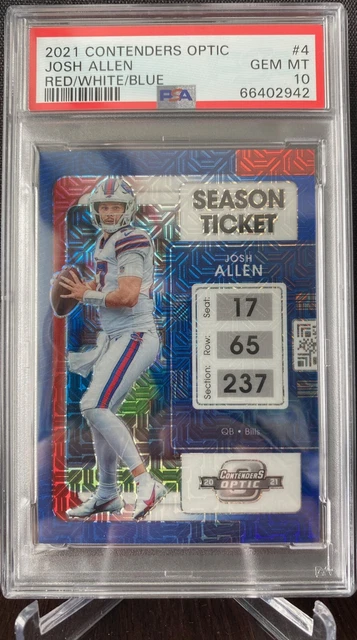 2021 Panini Contenders Optic Josh Allen Red White Blue12/13 PSA 10 Pop 1! Bills
