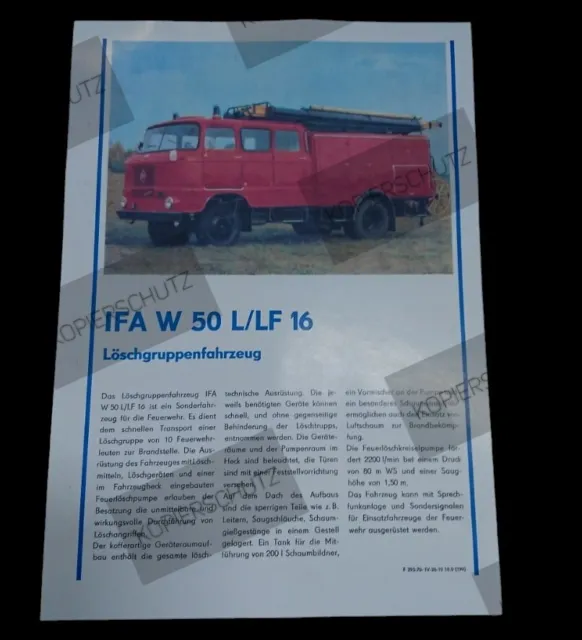 Werbeflyer LF 16 - IFA W50, Löschgruppenfahrzeug, 1970, VEB IFA Automobilwerke