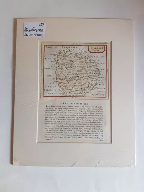 Original United Kingdom Map Date 1787 HEREFORDSHIRE COUNTY GROSE SELLER HEREFORD