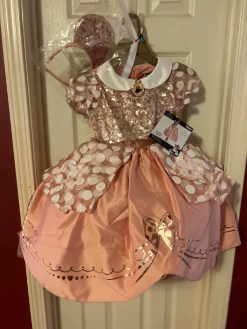 NWT Disguise Disney Minnie Mouse Prestige Child’s Costume Rose Gold XS (3T-4T)