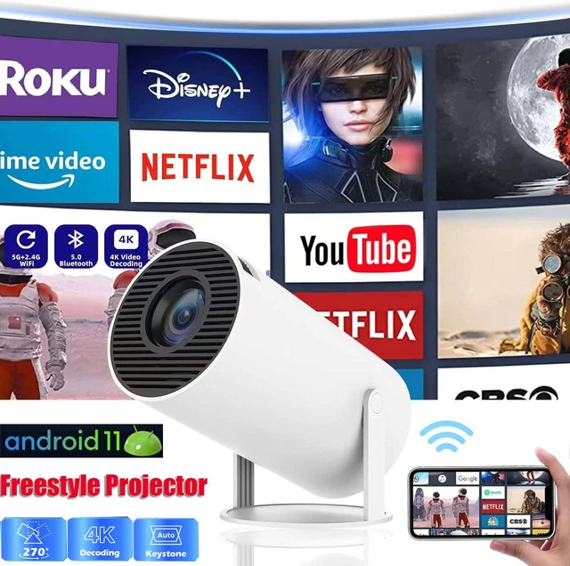 PORTABLE 5G WIFI Mini 4K Smart Projector Bluetooth Home Video Projector ...