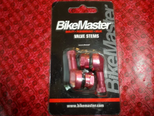 New BikeMaster 90 Degree Aluminum Valve Stems (2) Pack