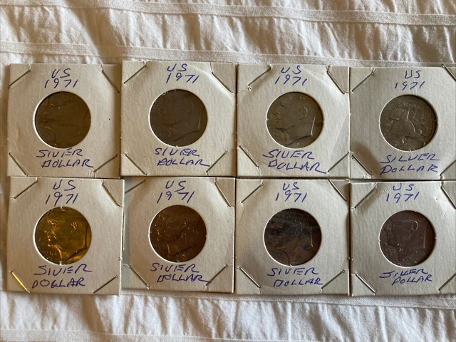 1971-S 40% SILVER PROOF EISENHOWER DOLLAR COIN 8 Total!!!