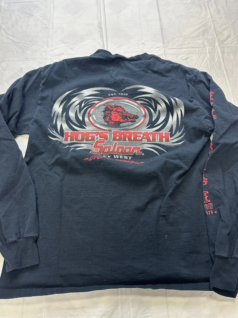 Hogs Breath Saloon Shirt Adult Large Black Bike Biker Casual Mens Vintage Hogs Breath Saloon Shirt Adult Large Black Bike Biker Casual Mens Vintage