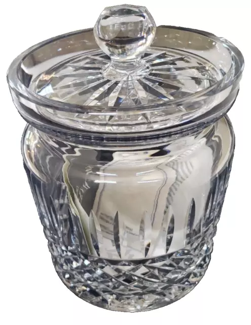 Vtg. Signed WATERFORD CRYSTAL BISCUIT BARREL/JAR Maeve Pattern Near Perfect
