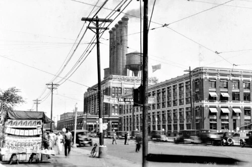 Street View Ford Motor Co Factory Highland Park Michigan MI Reprint Postcard