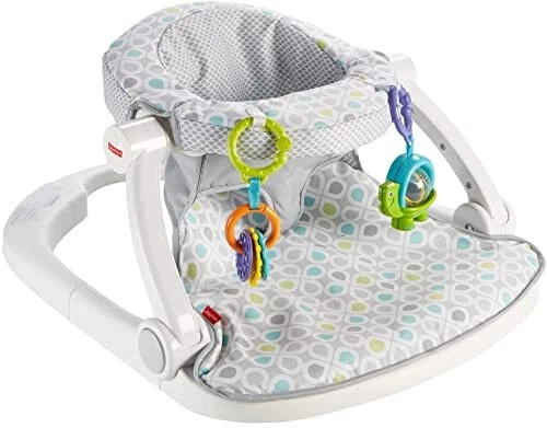 Portable Baby Chair Sit-Me-Up Floor Seat With Developmental Toys & Machine