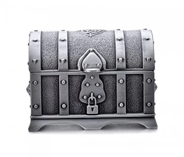 Vintage Pewter Tooth Fairy Treasure Chest Box