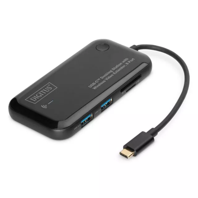 DIGITUS 8-Port USB-C Docking Station mit Wireless Video Extender USB-A HDMI VGA