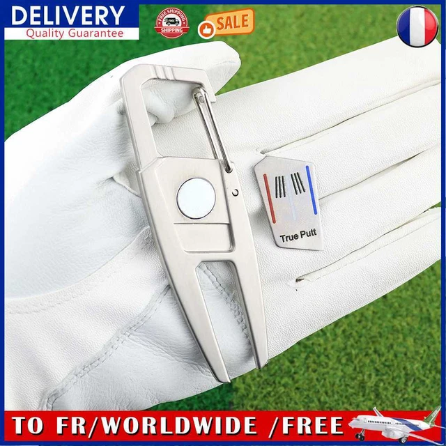 Golf Divot Repair Tool Golf Pitchfork Putting Green Fork Training Aids (Silver)