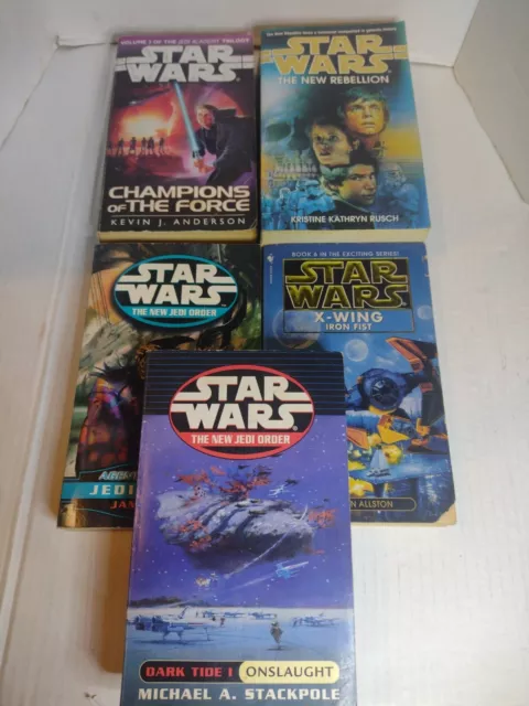 5 x Star Wars Paperback Book Bundle Job Lot 1990's Acceptable Condition