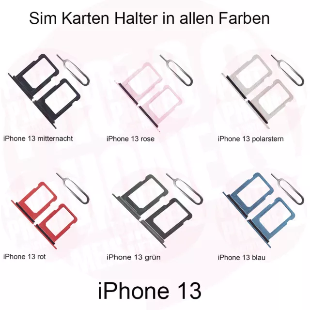 iPhone 13 Sim Karten Halter Adapter Fach Stecker Tray Slot Card alle Farben