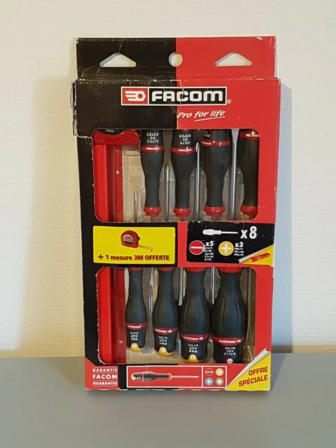 Lot FACOM De 7 Outils – Tournevis Cliquet Douille – Neuf, Garanti à Vie