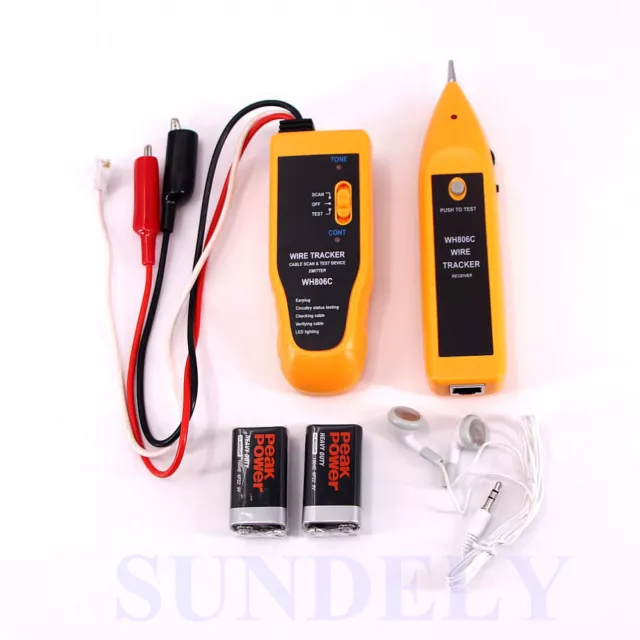 Telephone Phone RJ45/RJ11 Wire Tracker Ethernet LAN Network Cable Tester Tracer 2