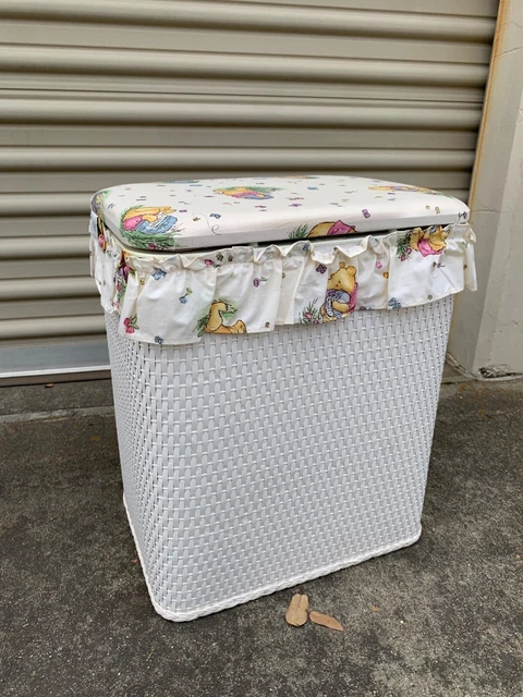 Rare! Vintage Badger Classic Pooh Childs Vinyl Wicker Laundry Hamper Never Used
