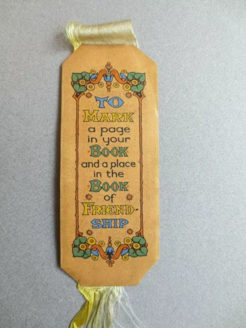 Vintage BOOKMARK 1920s Art Deco CHRISTMAS Greetings To Mark a Page in Your Book