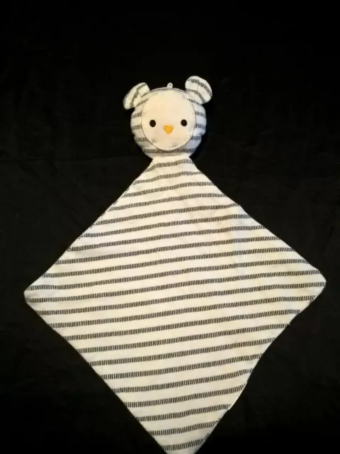 Doudou Plat Obaibi Ours Lapin Bleu Blanc Raye