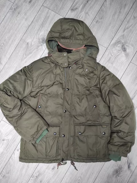 Polo Ralph Lauren Khaki Green Down Jacket Tartan Mens XL