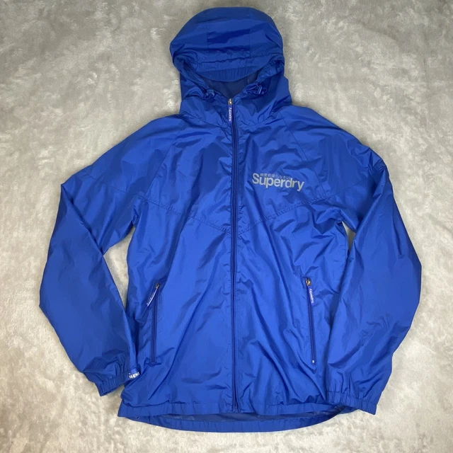SuperDry sport mens XL Double Black Label Jacket Stormbreaker Nylon Blue
