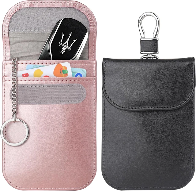 Teskyer 2er-Pack Faraday Etui für Autoschlüssel Signalblocker Etui, RFID Schlüsseltasche