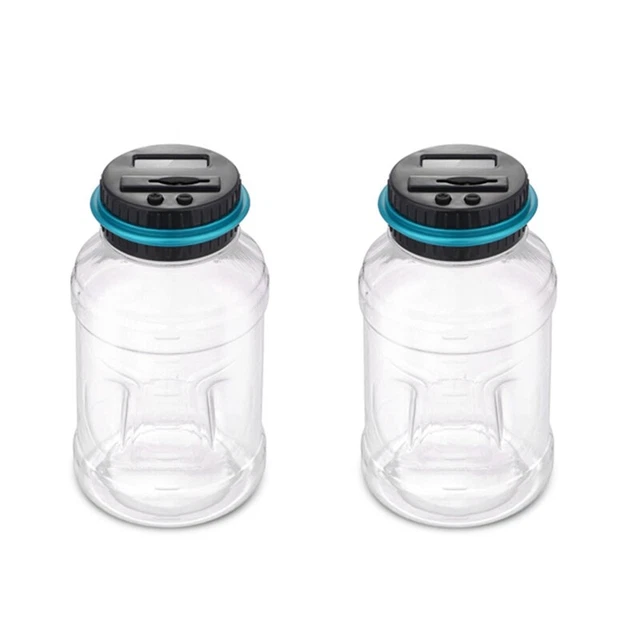 2X 2.5L Salvadanaio Contamonete Scatola di Immagazzinamento Delle Monete de R9Z7