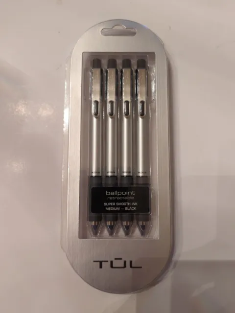 Ballpoint Pens TUL BP3 Ballpoint 4 Pk, Retractable, Medium 1.0mm, Black