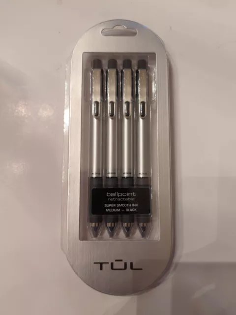 Ballpoint Pens TUL BP3 Ballpoint 4 Pk, Retractable, Medium 1.0mm, Black
