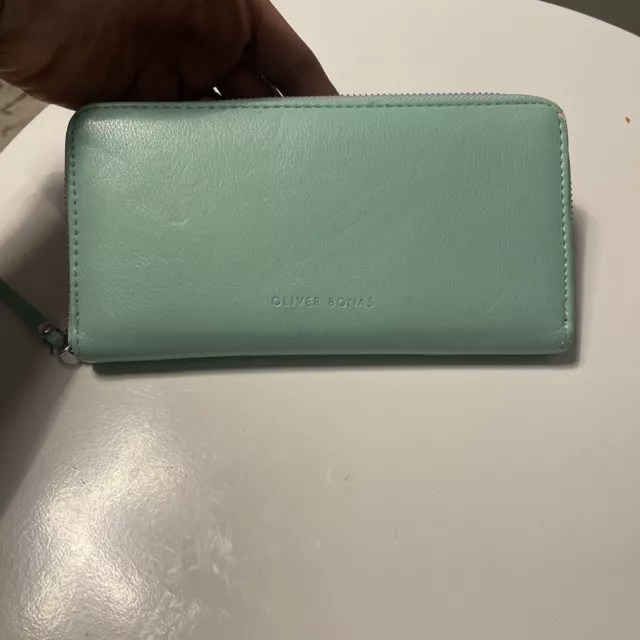 Oliver Bonas Borsa Donna Turchese In Finta Pelle Portafoglio Pochette.
