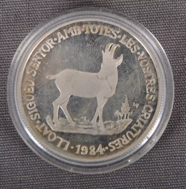 20 Diners Andorra 1984 SILBER  John D.M. Bisbe D Urgell Princep Münze