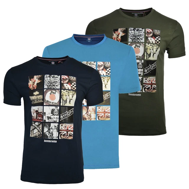 T-shirt Rétro Lambretta TS1 Innocenti, Motif Scooter, Taille L, 100% Coton, Noir - Neuf Sans étiquettes