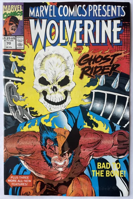 Marvel Comics Presents #70 • Wolverine & Ghost Rider! Liefeld Wraparound Cover!